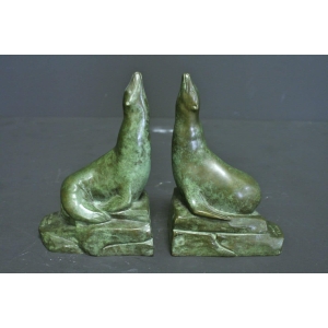 Serre-livres Otaries sur un Rocher par OMNIN | Biron ||