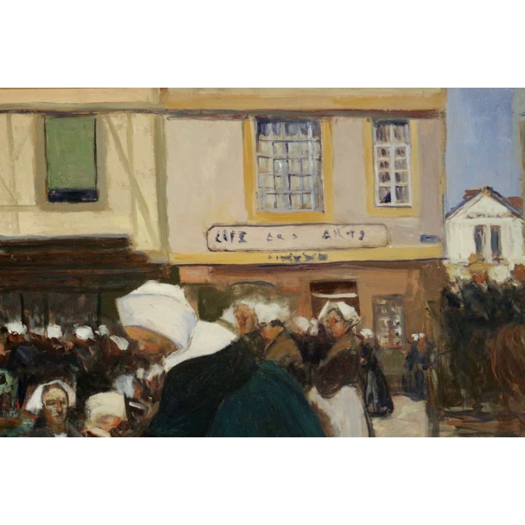 PIET Fernand (Paris 1869, 1942) Ecole Française – Vannes – La place du poids public – daté 1903 | Biron PIET Fernand (Paris 1869, 1942) Ecole Française - Vannes - La place du poids public - daté 1903