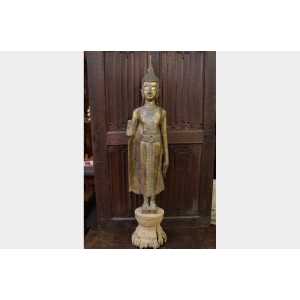 Bouddha Laos en bois doré fin XVIIIème siècle | Biron ||