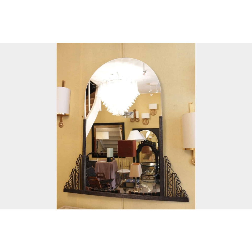 Grand miroir en fer forgé 1930 | Biron 
