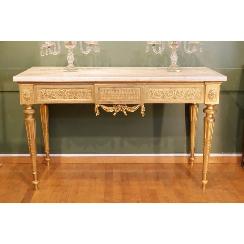 Console Louis XVI en bois doré | Biron 