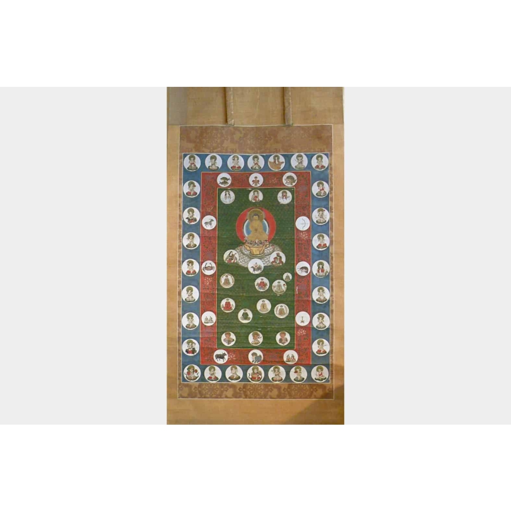 Peinture japonaise en rouleau de Bouddha | Biron ||