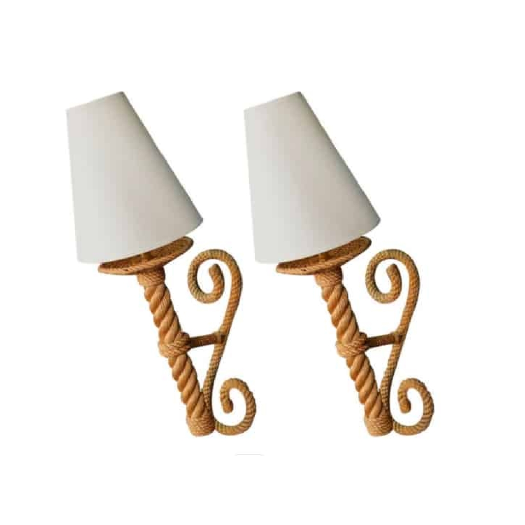 Paire d’appliques « Torchère » d’Adrien Audoux et Frida Minet 1950 | Biron |