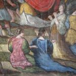 Eventail XVII ème remis au rectangle | Biron feuille eventail XVII eme siecle c