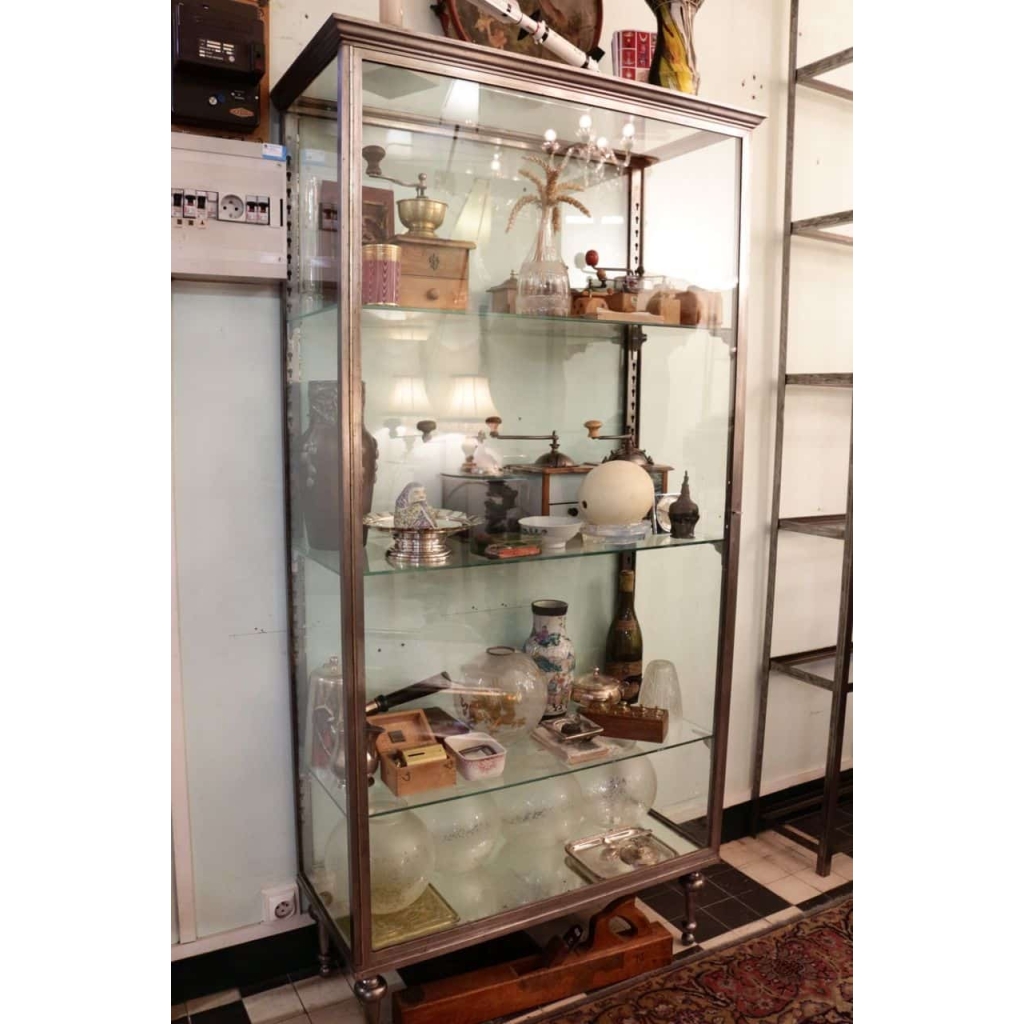 Vitrine en acier à 3 étagères et 1 porte | Biron 
