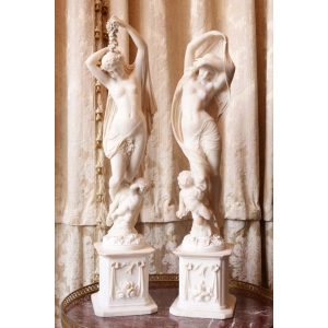 Paire de Statuettes en albâtre époque 1900 | Biron 