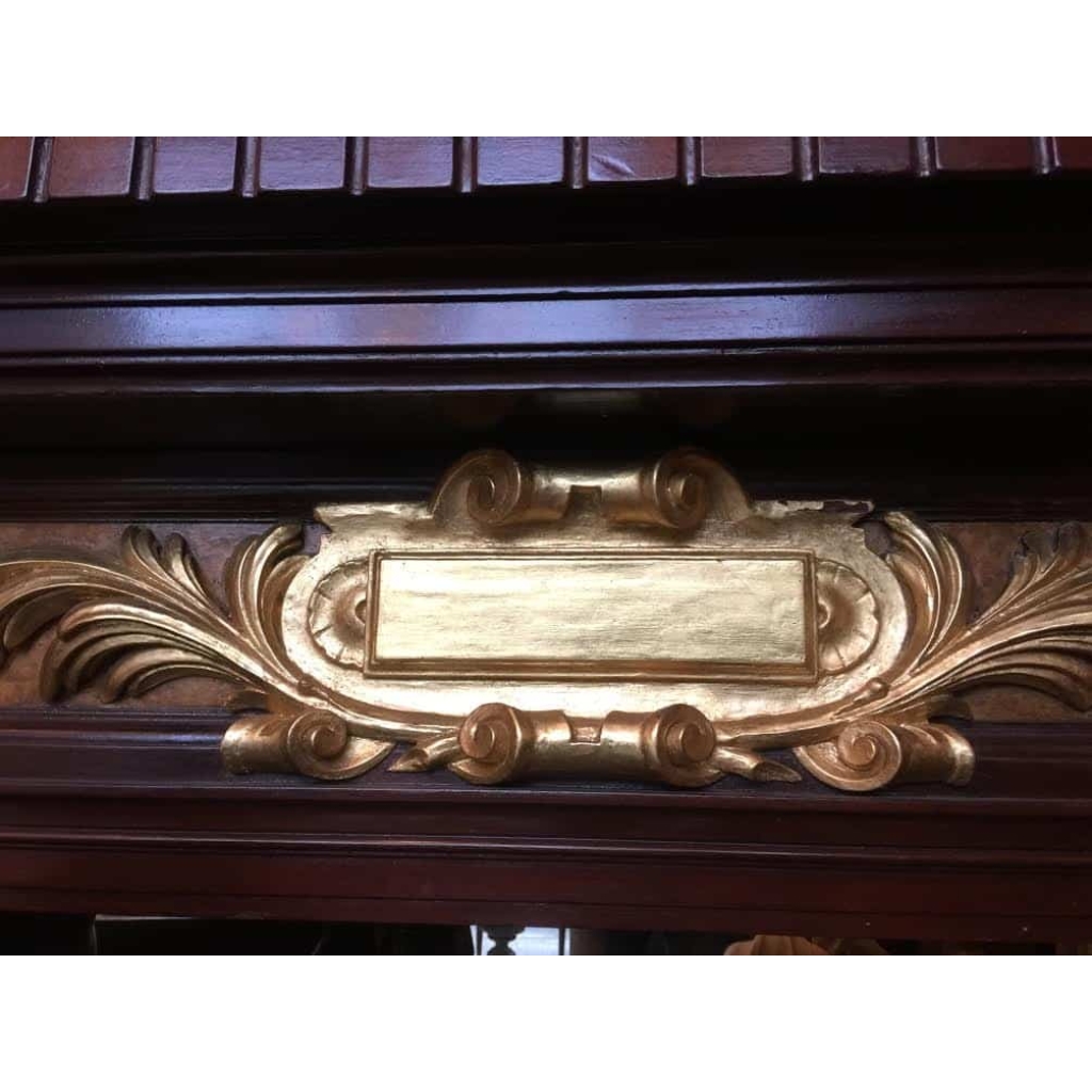 Cheminée en acajou et bronze doré. Réf: 340 | Biron Cheminée en acajou et bronze doré. Réf: 340