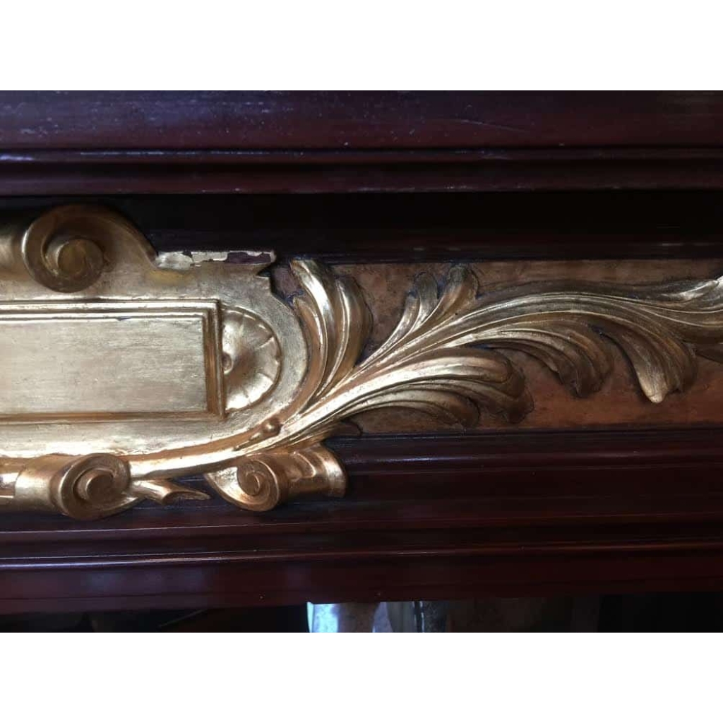 Cheminée en acajou et bronze doré. Réf: 340 | Biron Cheminée en acajou et bronze doré. Réf: 340