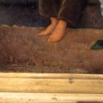 Huile sur panneau « Petit Garçon et son chien » signé Duval 3