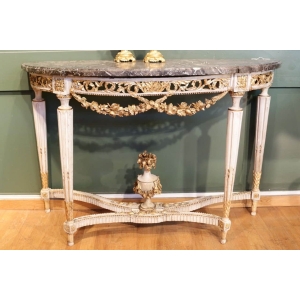 Console demi-lune Louis XVI