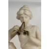 Sculpture Albâtre , Femme à la Flûte, Antiquité du 19ème Siècle | Biron Sculpture Albâtre , Femme à la Flûte, Antiquité du 19ème Siècle