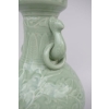 PAIRE DE LAMPES EN PORCELAIN CELADON ET DECOR EN BAS RELIEF | Biron PAIRE DE LAMPES EN PORCELAIN CELADON ET DECOR EN BAS RELIEF