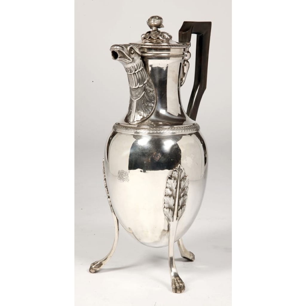 ORFEVRE J.G ROUSSEAU – VERSEUSE EN ARGENT MASSIF D’EPOQUE EMPIRE. | Biron ||||||||||