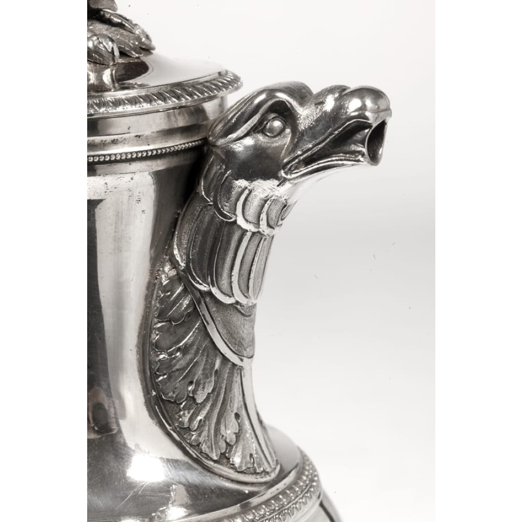 ORFEVRE J.G ROUSSEAU – VERSEUSE EN ARGENT MASSIF D’EPOQUE EMPIRE. | Biron ORFEVRE: J.G.R. - VERSEUSE EN ARGENT MASSIF D'EPOQUE EMPIRE.