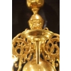 Lustre de style hollandais du 19ème siècle en bronze doré, 5 lumières et 5 bougeoirs, de très belle qualité.