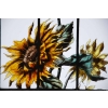 4 vitraux hérons, oiseaux, cerisier et tournesols vers 1900 | Biron 4 vitraux hérons, oiseaux, cerisier et tournesols vers 1900