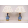 Paire de lampes en porcelaine de Paris, bleu mat, circa 1880 | Biron |||