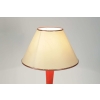 Lampe en bois peint orange et blanc, année 1960. | Biron Lampe en bois peint orange et blanc, année 1960.