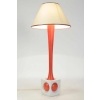 Lampe en bois peint orange et blanc, année 1960. | Biron Lampe en bois peint orange et blanc, année 1960.