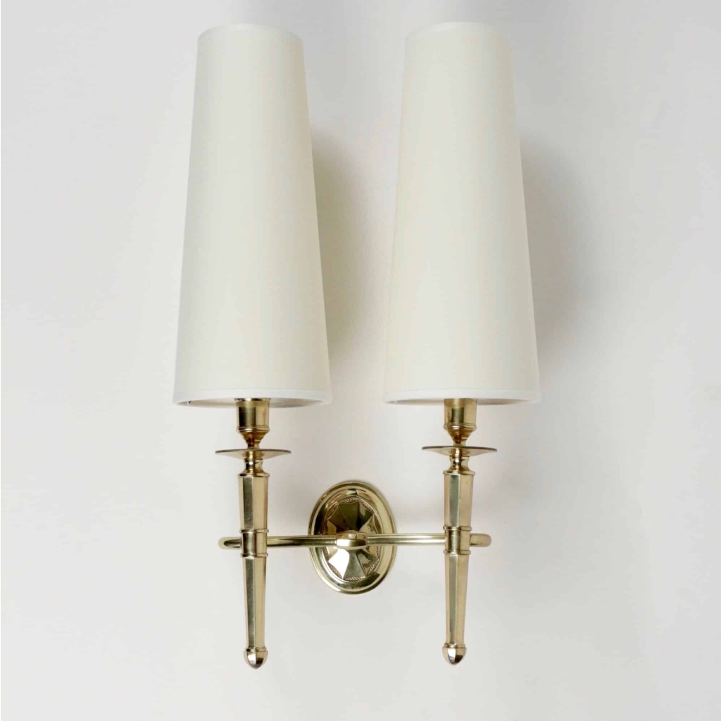 Trio d'appliques en bronze Maison Honoré 1960