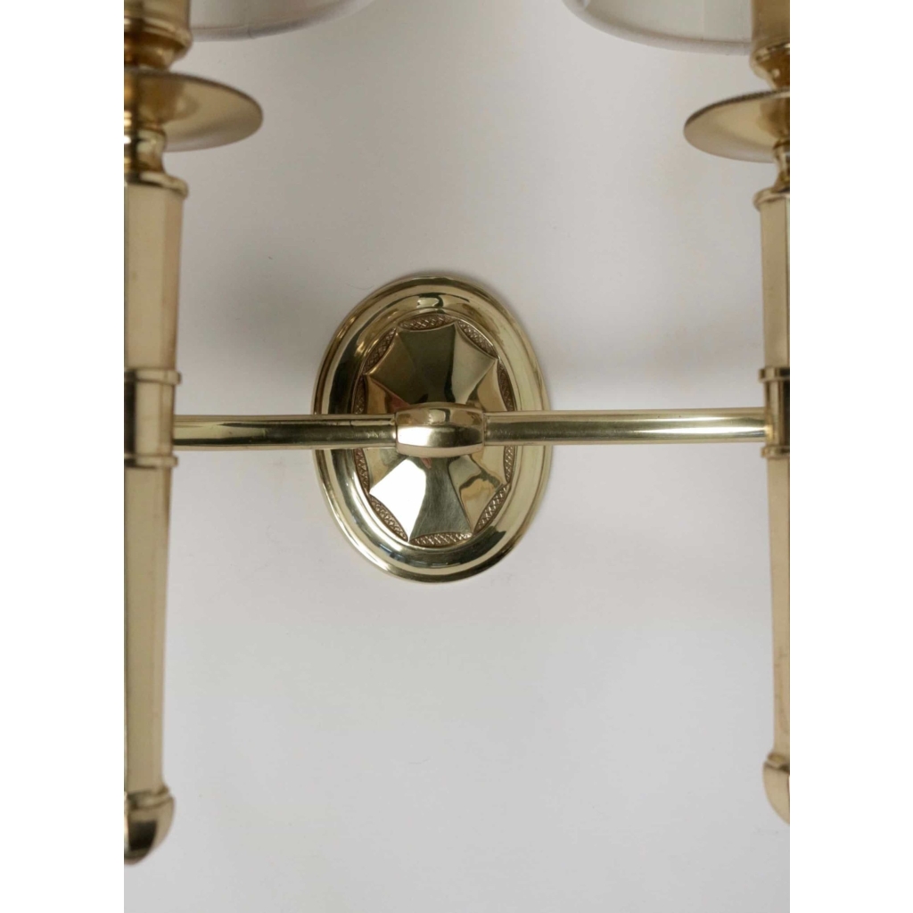 Trio d'appliques en bronze Maison Honoré 1960