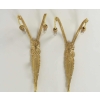 Paire d’appliques des années 1930, d’époque Art Déco, 2 lumières, en bronze doré. | Biron |||||