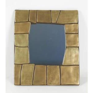 Miroir en céramique émaillé doré 1970 Mithé Espelt | Biron |||||