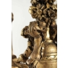 Lustre en bois sculpté et doré du XIXème siècle pour l'utilisation de l'éclairage à la bougie, 4 bras, 4 bougies.