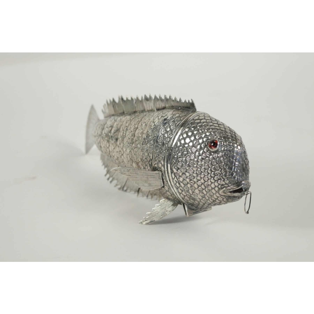 Poisson « carpe » articulé Argent Massif | Biron Poisson "carpe" articulé Argent Massif