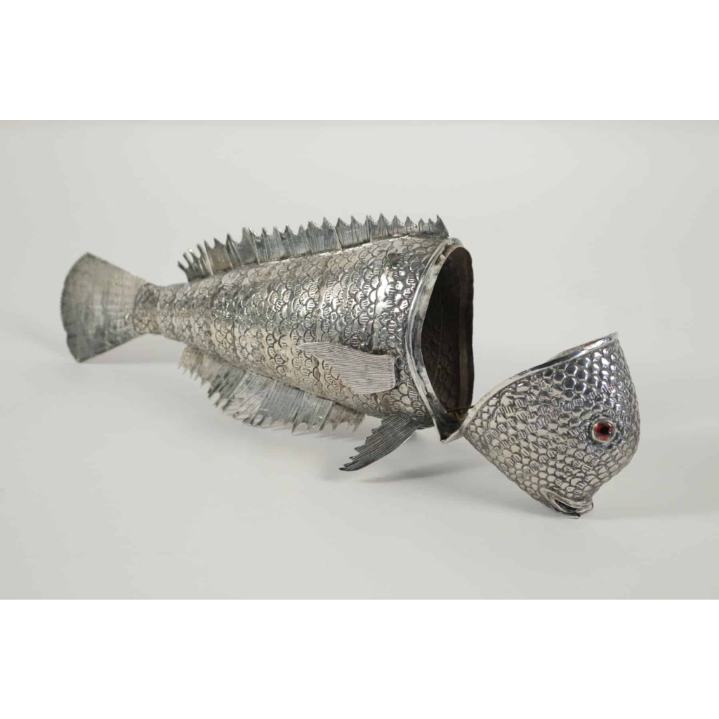 Poisson « carpe » articulé Argent Massif | Biron Poisson "carpe" articulé Argent Massif