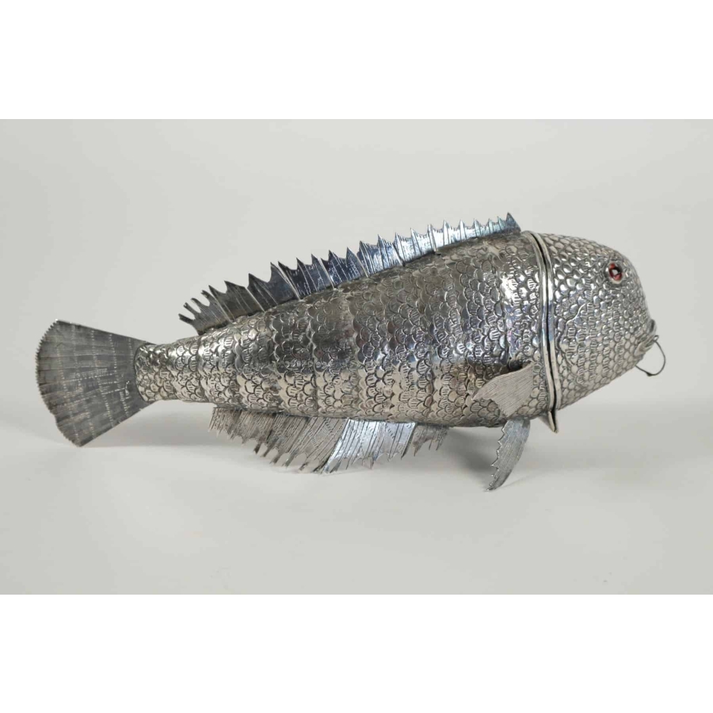 Poisson « carpe » articulé Argent Massif | Biron Poisson "carpe" articulé Argent Massif