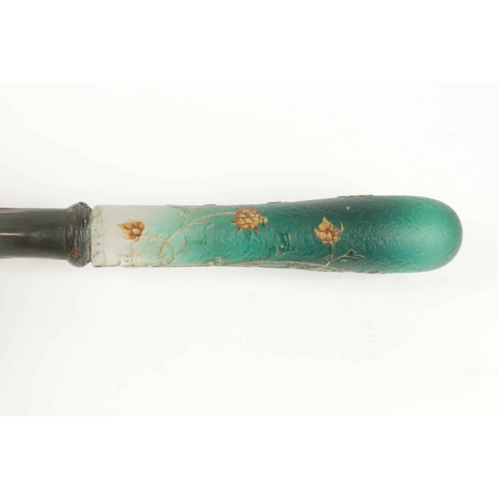 Daum Coupe Papier verre givré émaillé et Bronze | Biron Daum Coupe Papier verre givré émaillé et Bronze