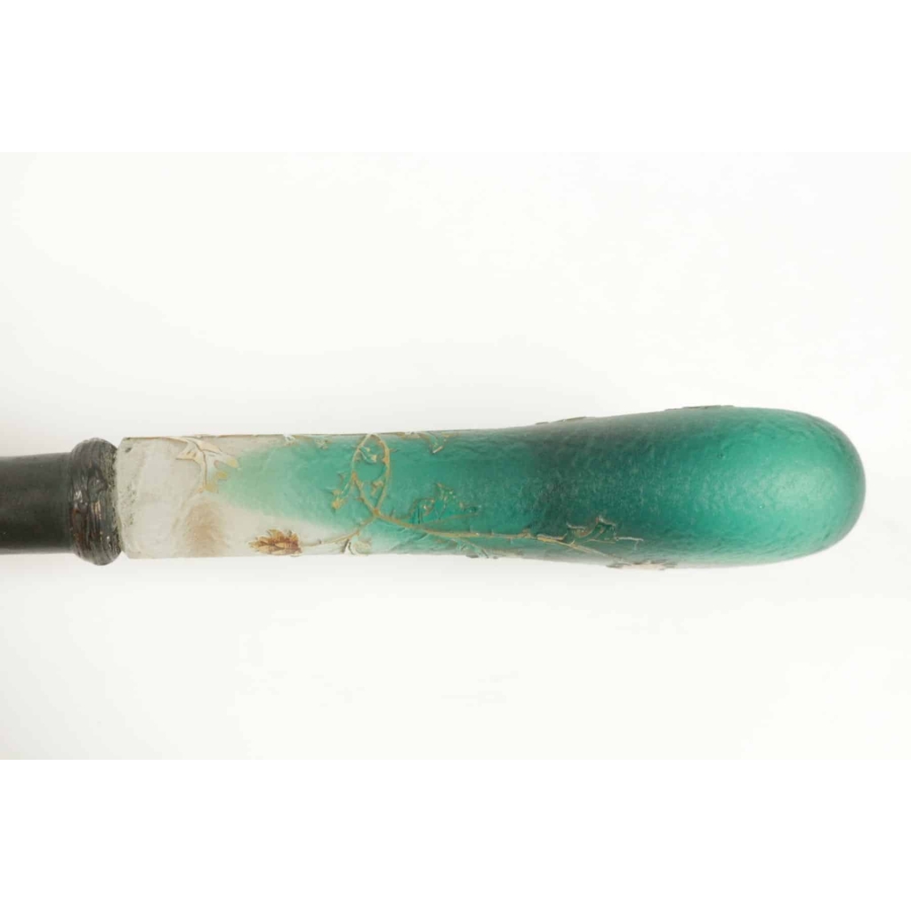 Daum Coupe Papier verre givré émaillé et Bronze | Biron Daum Coupe Papier verre givré émaillé et Bronze
