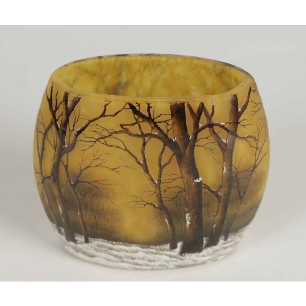 Daum Vase Paysage de neige en hiver | Biron Daum Vase Paysage de neige en hiver