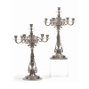 Christofle Paire de candélabres en bronze argenté 7 lumières | Biron |||