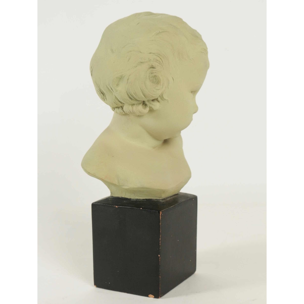 Buste d’Enfant en Terre Cuite, Signé de GOBET | Biron Buste d'Enfant en Terre Cuite, Signé de GOBET