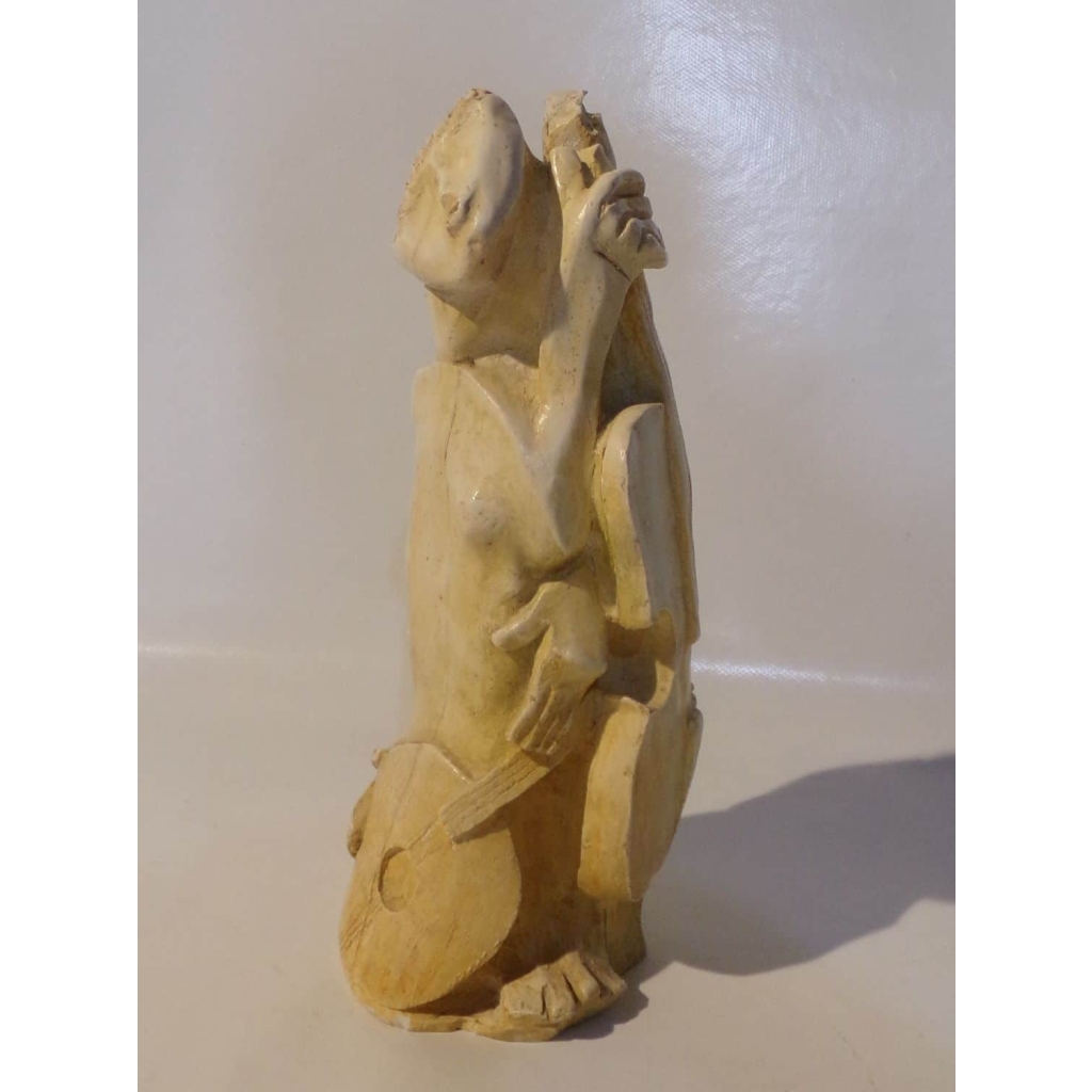 F. BERNARD SCULPTURE CUBISTE TROIS MUSICIENS PLATRE SIGNE DATE HAUTEUR 27 cm | Biron F. BERNARD SCULPTURE CUBISTE TROIS MUSICIENS PLATRE SIGNE DATE HAUTEUR 27 cm