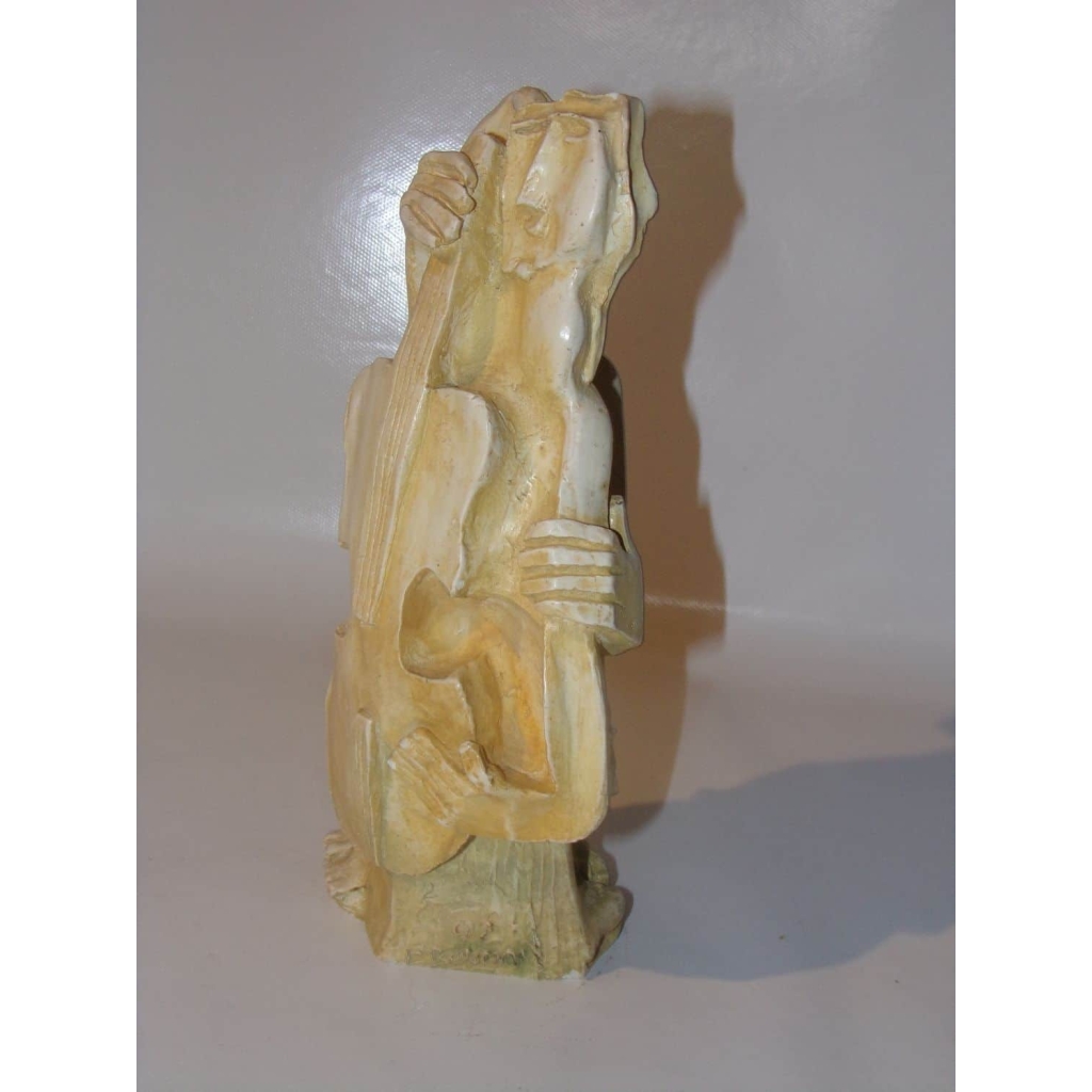 F. BERNARD SCULPTURE CUBISTE TROIS MUSICIENS PLATRE SIGNE DATE HAUTEUR 27 cm | Biron F. BERNARD SCULPTURE CUBISTE TROIS MUSICIENS PLATRE SIGNE DATE HAUTEUR 27 cm
