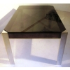 Table de salle a manger par Guido Faleschini, distribué par Hermes, 1970’s, nubuck, chrome et verre fumé | Biron Table de salle a manger par Guido Faleschini, distribué par Hermes, 1970's, nubuck, chrome et verre fumé