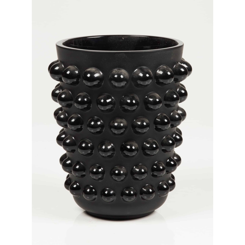 Cristal Lalique Vase « Mossi » Noir | Biron 