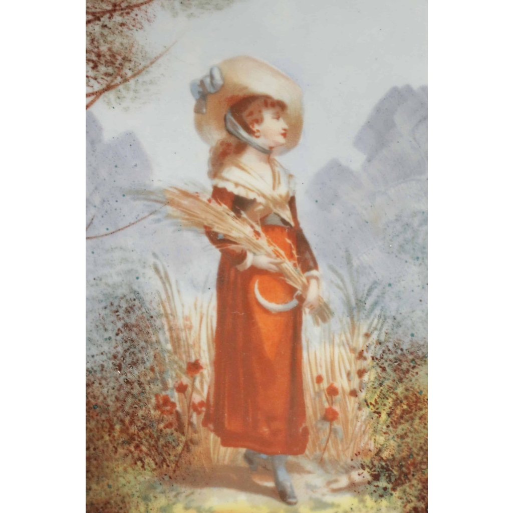 Paire d’assiettes en porcelaine peinte à la main du XIXème siècle. | Biron Paire d'assiettes en porcelaine peinte à la main du XIXème siècle.