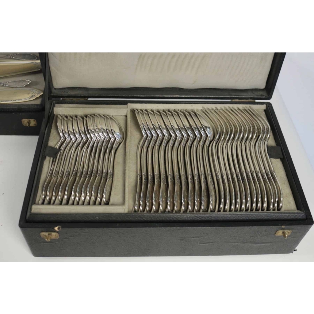 Henin & Cie French Sterling Silver Dinner Flatware 74 Pieces, circa 1880 | Biron |||||||||