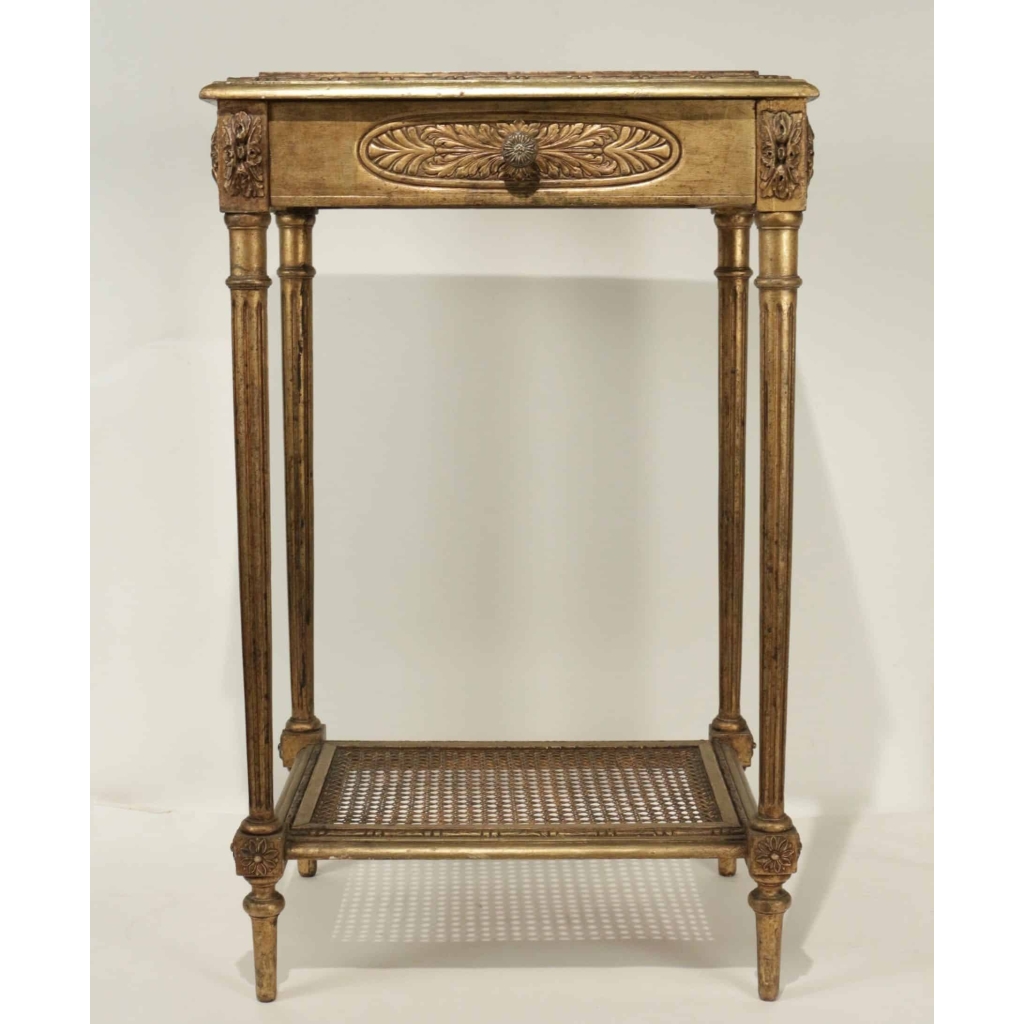 Elégante console avec un tiroir en ceinture de style Louis XVI de bédut du XXème siècle. | Biron Elégante console avec un tiroir en ceinture de style Louis XVI de bédut du XXème siècle.