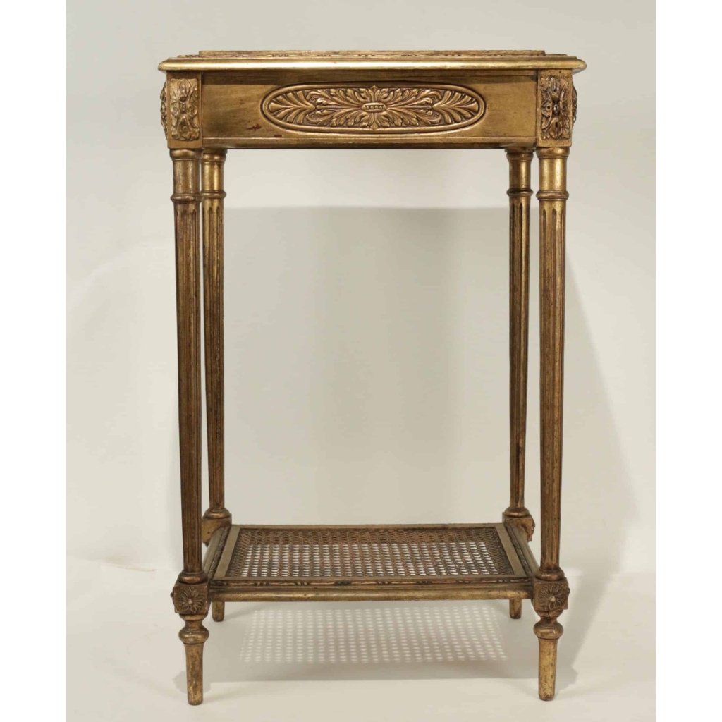 Elégante console avec un tiroir en ceinture de style Louis XVI de bédut du XXème siècle. | Biron Elégante console avec un tiroir en ceinture de style Louis XVI de bédut du XXème siècle.