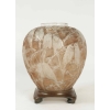 René Lalique (1860-1945) Vase « Perruche » patiné sienne et sa base en bronze | Biron ||||||