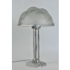 René Lalique « Dalhias » Table Lamp on Silver Bronze Base | Biron René Lalique "Dalhias" Table Lamp on Silver Bronze Base