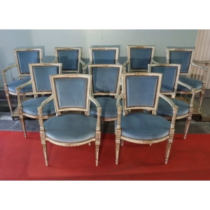 Série de dix fauteuils Italiens du XIX ème siècle | Biron |||||||