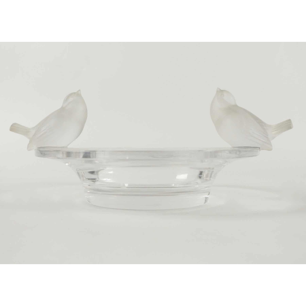 René Lalique (1860 – 1945) « Coupe 2 moineaux moqueurs » | Biron René Lalique (1860 - 1945) "Coupe 2 moineaux moqueurs"