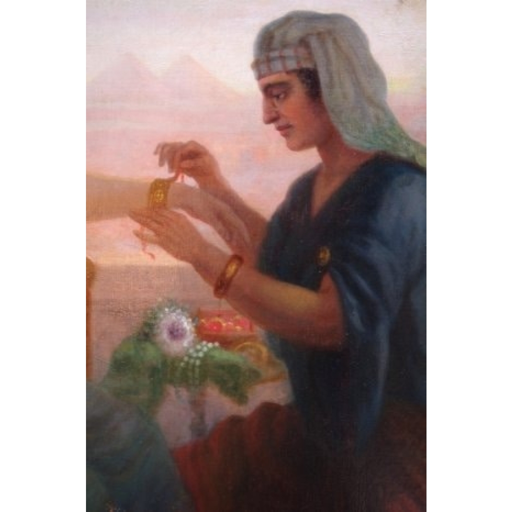 "CLEOPATRE" HUILE SUR TOILE SIGNEE EN BAS A GAUCHE L.PRADARD, CIRCA 1860