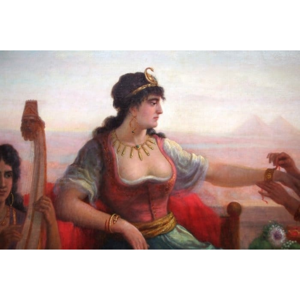 "CLEOPATRE" HUILE SUR TOILE SIGNEE EN BAS A GAUCHE L.PRADARD, CIRCA 1860